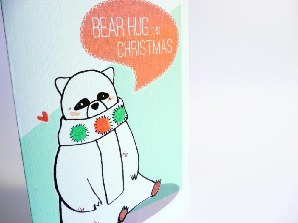 Bear Hug This Christmas Card