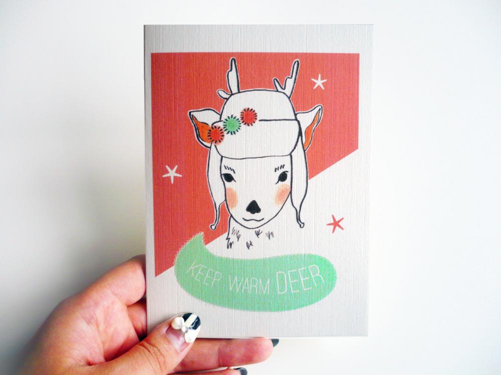Keep Warm "deer" Christmas Card